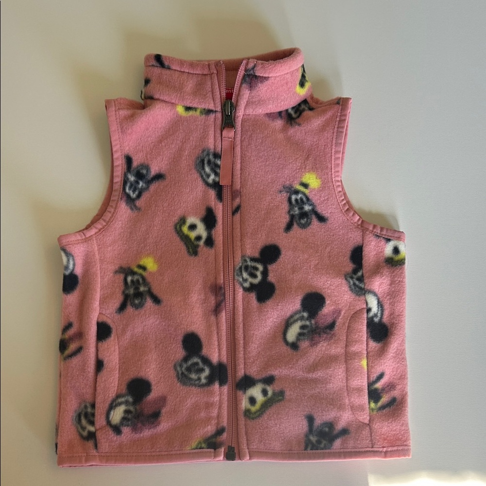 NWT Mickey Mouse & Friends Pink Fleece Kids Vest - size 2T
